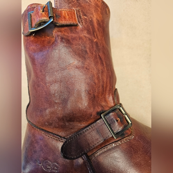 RARE Vintage UGG Men engineer boots brown leather. size 12 main image 9
